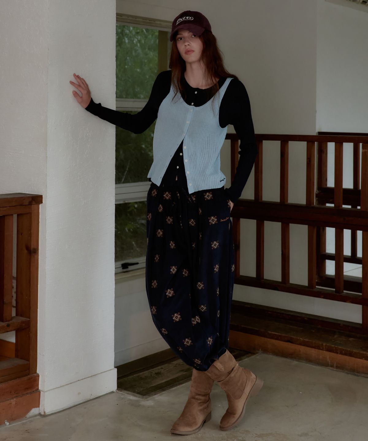 스튜디오앤파르크(STUDIO&PARC) Ethnic Corduroy Wide Pants_Navy