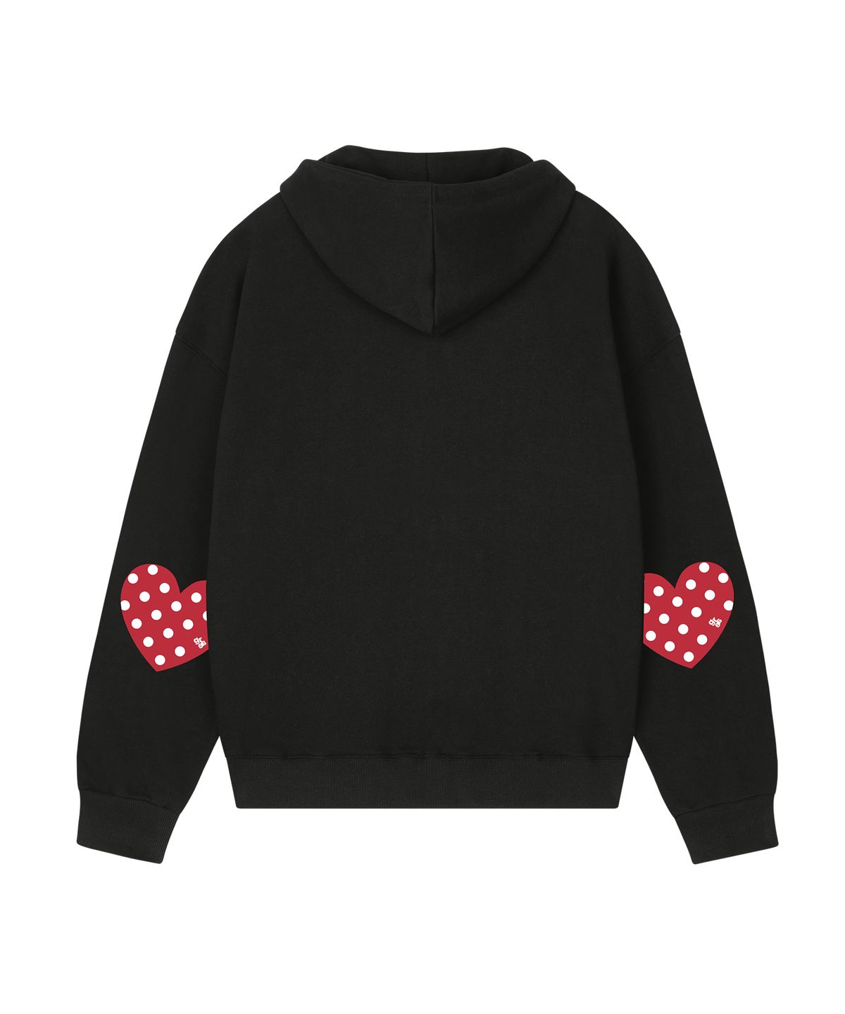 그레이버(GRAVER) [UNISEX]엘보우 도트하트 후드집업_블랙