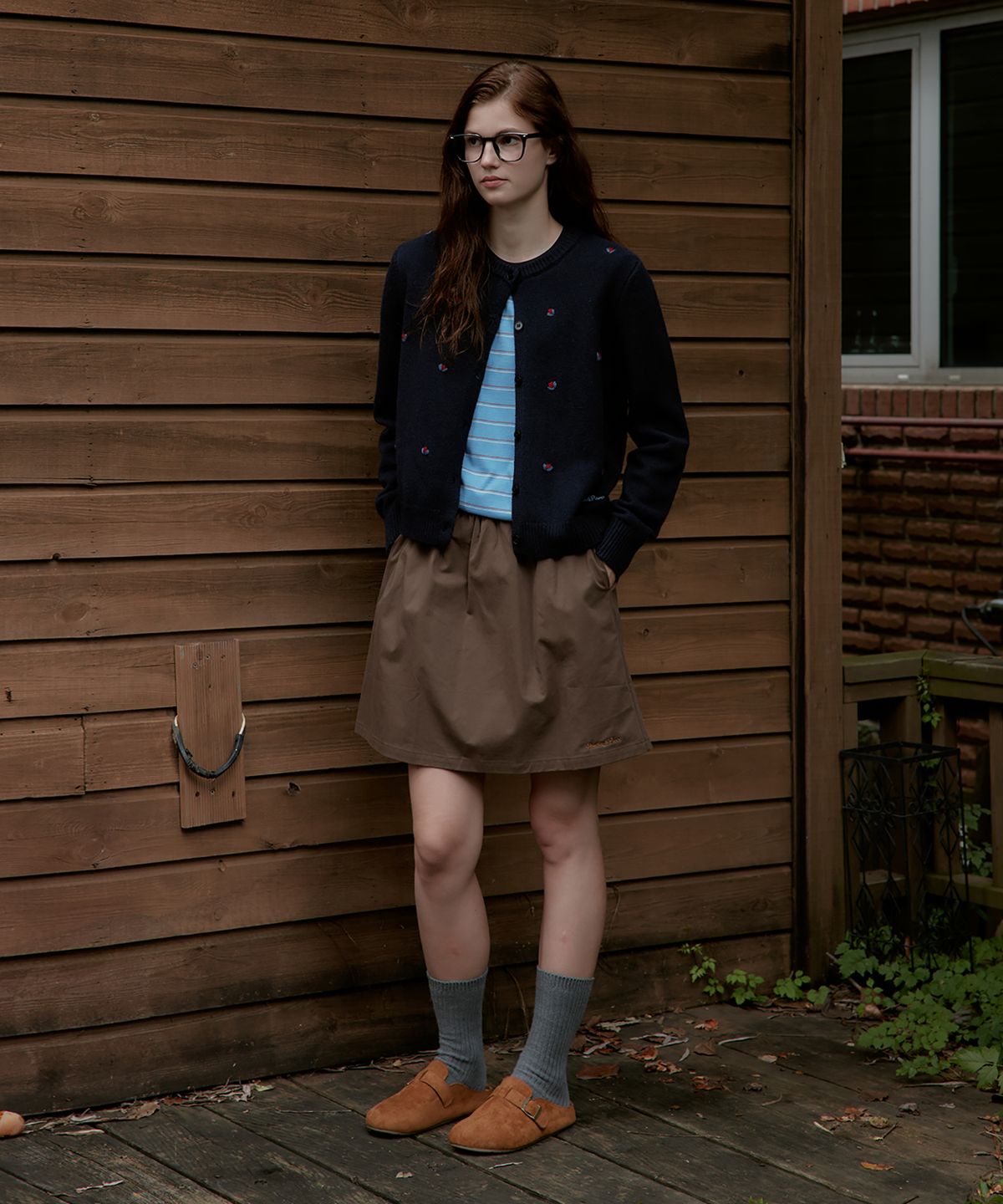 스튜디오앤파르크(STUDIO&PARC) Contrast Waist Skirt with Inner Shorts_Brown