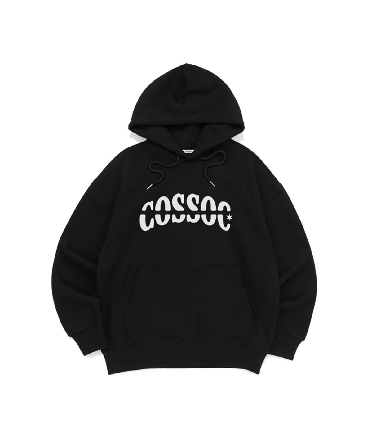 코소(COSO) CC 텍스트 로고 후드 티셔츠 (블랙)