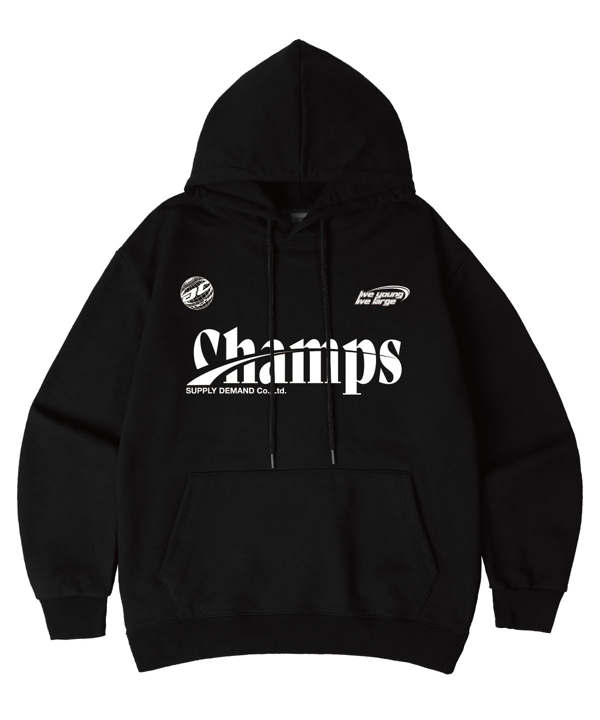 본챔스(BORN CHAMPS) [7 COLORS] CHMPS SPORTY LOGO 오버핏 후드 티셔츠 B25FT05 [기모/NO기모]