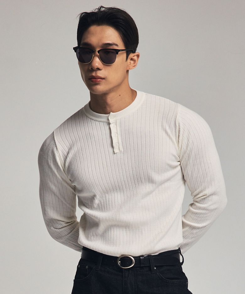 홀가먼트 헨리 머슬 니트 아이보리