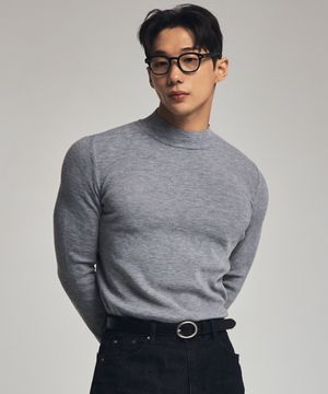 홀가먼트 모크넥 니트 그레이