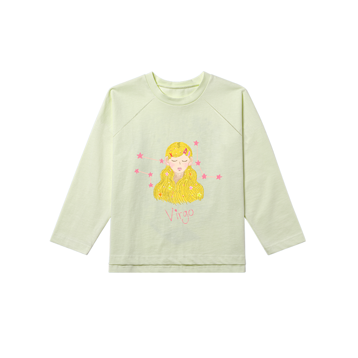 라메종드도도(LA MAISON DE DODO) Reglan Block T Shirt with Virgo (Lemon Yellow)_긴팔티셔츠