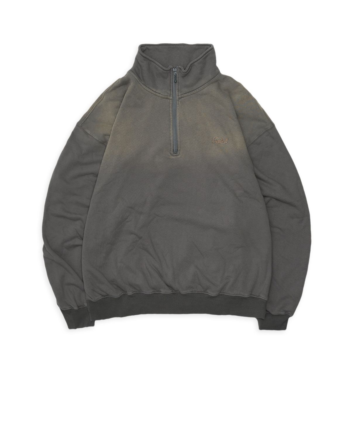 투위드(TUEWID) slouchy half-zip up in bleached gray