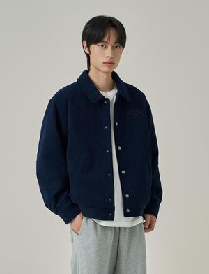 코듀로이 카라 자켓 네이비