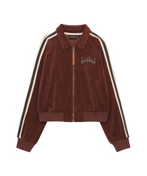 W 벨로아 트랙 집업 자켓 브라운