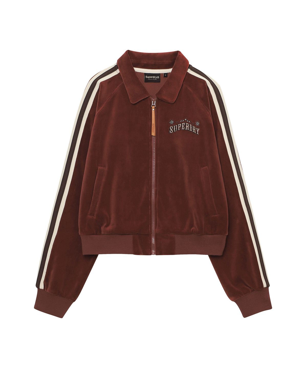 슈퍼드라이(SUPERDRY) W 벨로아 트랙 집업 자켓 브라운