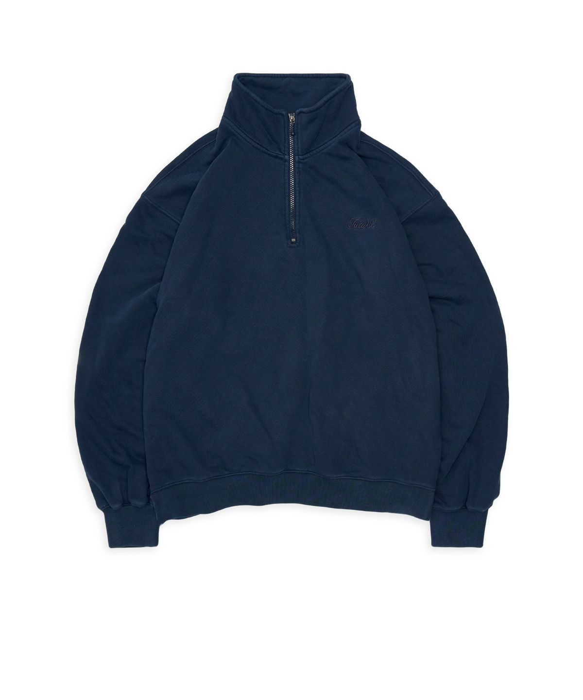 투위드(TUEWID) slouchy half-zip up in bleached navy