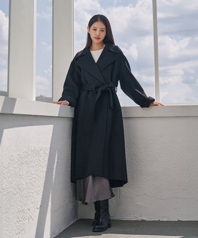 캐시 블렌디드 벨티드 롱 핸드메이드 코트(VBBLCF1)