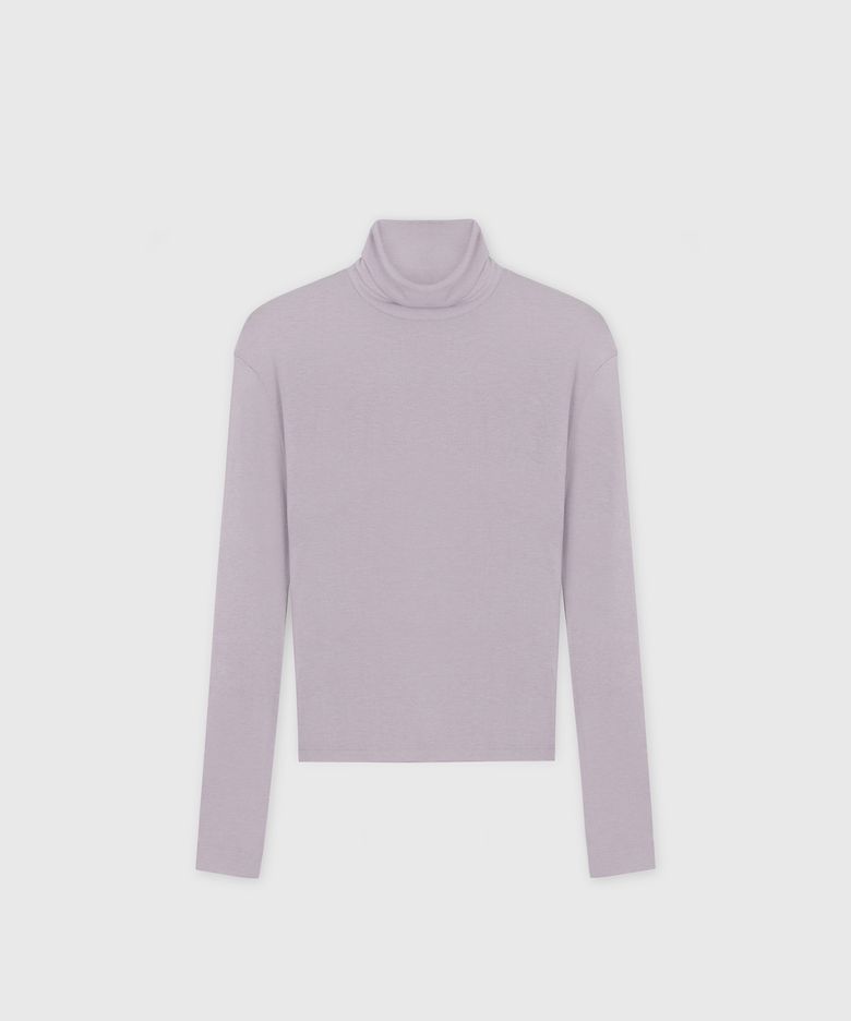 HIGH NECK LONG SLEEVE TOP DUSKY LILAC