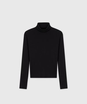 HIGH NECK LONG SLEEVE TOP BLACK