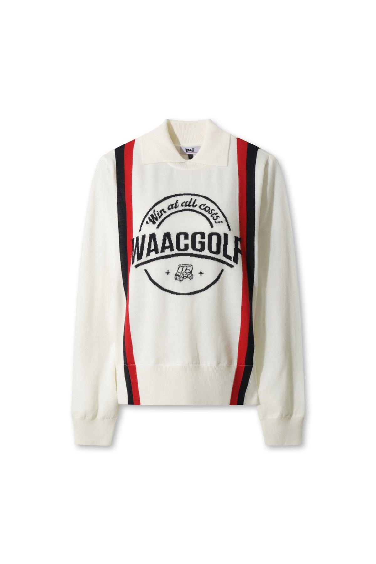 왁(WAAC) Women Cashfeel Stripe Collar Sweater WWWAW25703IVX