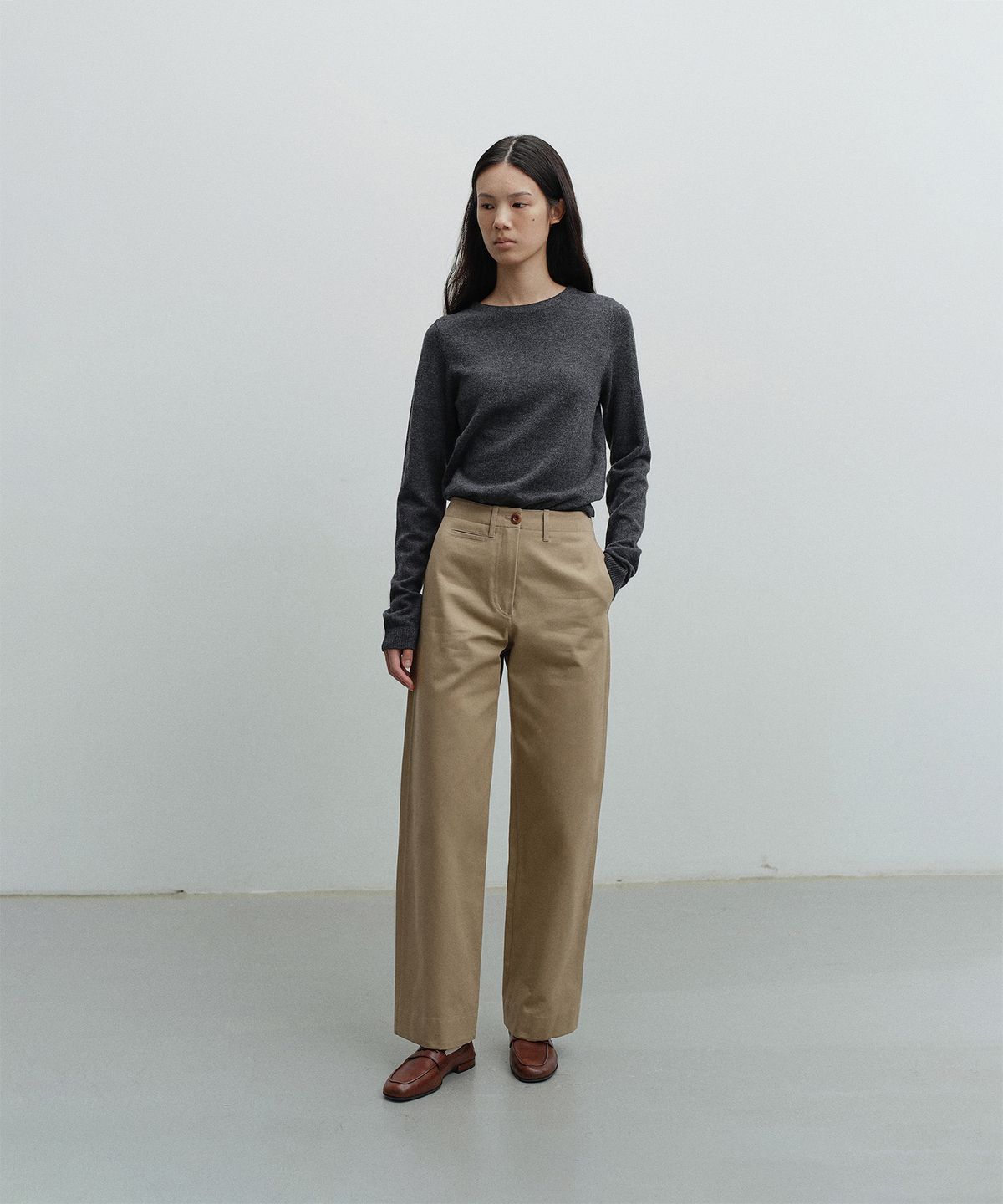 어나더오피스 우먼(ANOTHER OFFICE WOMEN) w. Officer Chino Pants (Khaki)