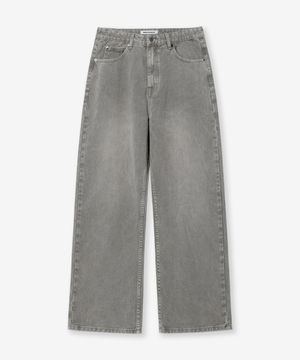 로우 스톤 와이드 데님 팬츠 ( 더스티 그레이 )