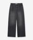 로우 스톤 와이드 데님 팬츠 ( 브러시드 블랙 )