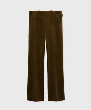 70S EVASE CORDUROY PANTS OLIVE BROWN