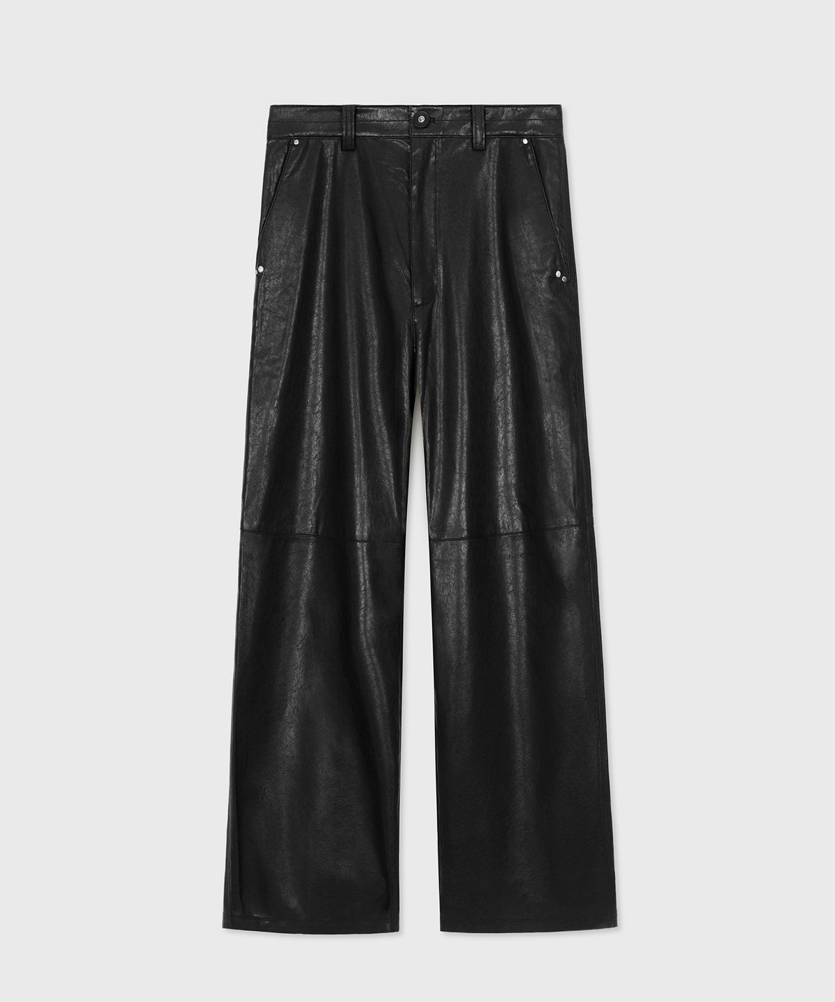 타일레(TAILLE) CLASH LEATHER CAMPO PANTS BLACK