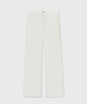 SATEEN COTTON CAMPO PANTS OFF WHITE