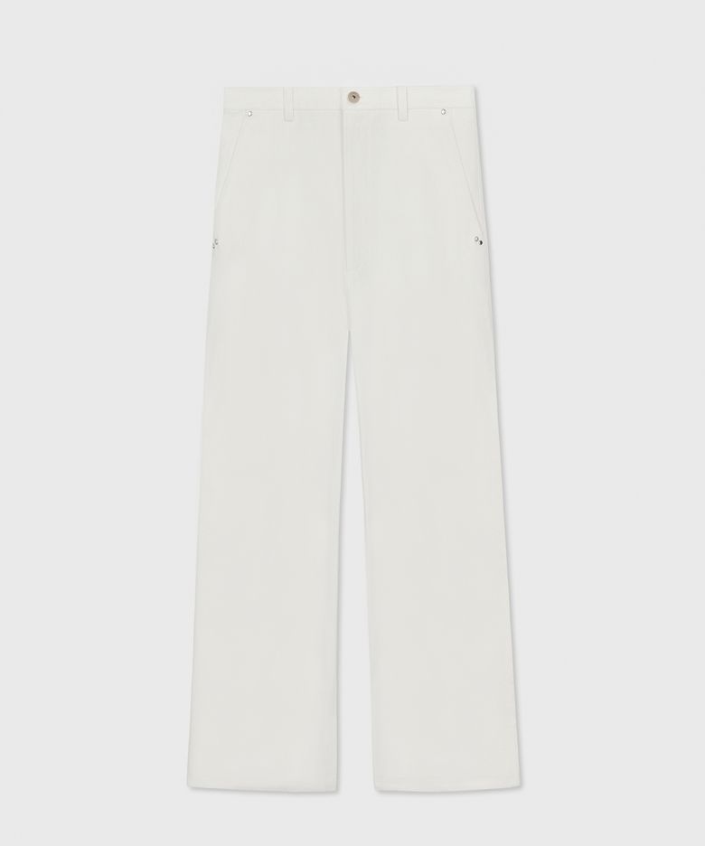 SATEEN COTTON CAMPO PANTS OFF WHITE