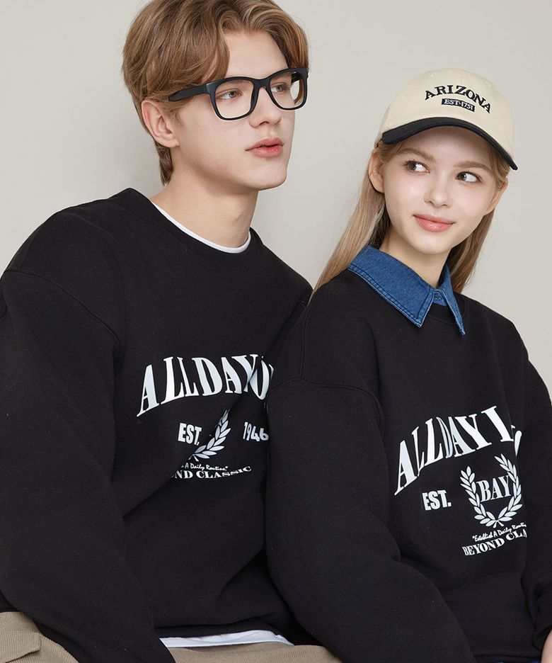 올데이 기모 오버핏 맨투맨
