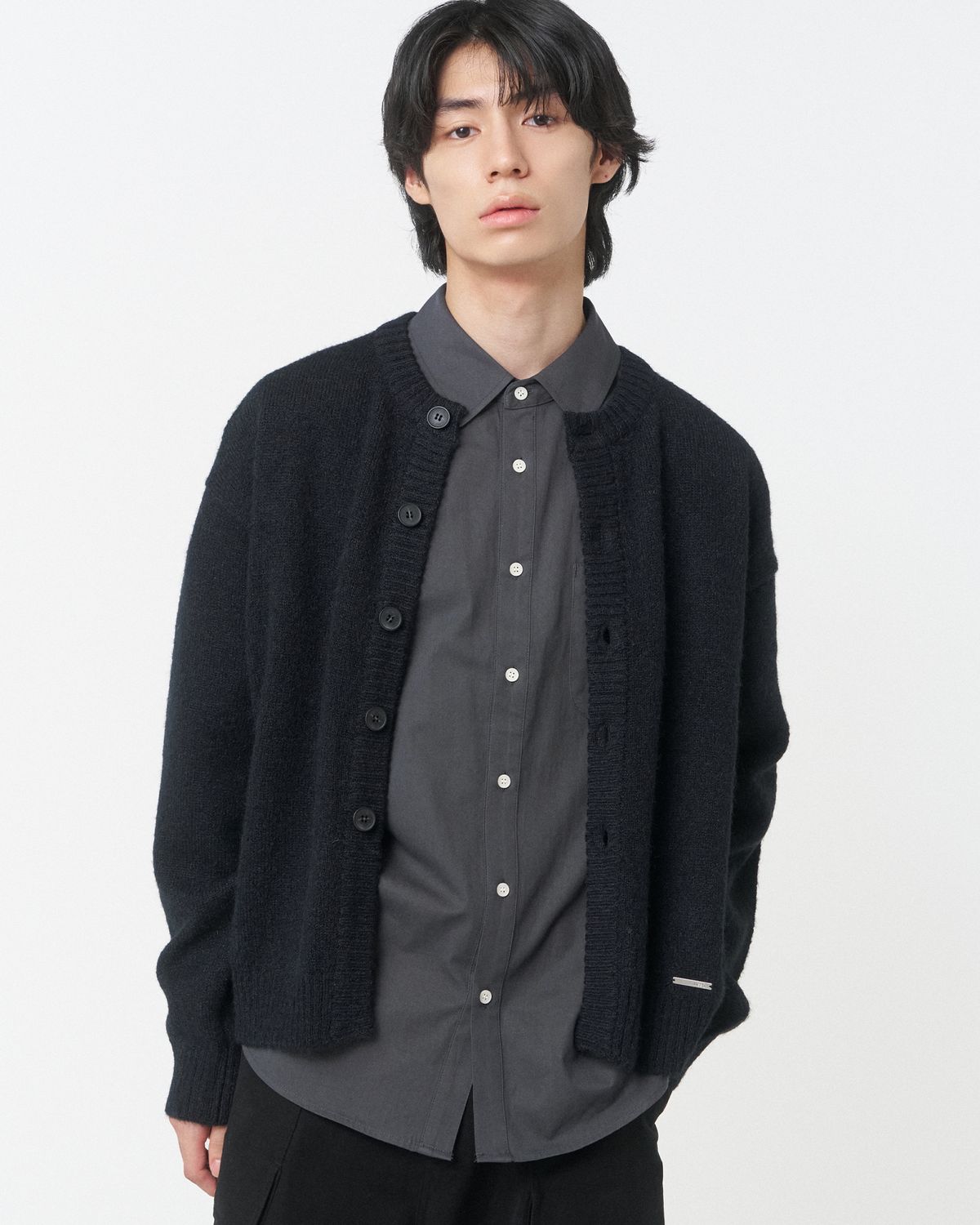 미세키서울 맨(MISEKISEOUL MEN) Round neck cardigan BLACK