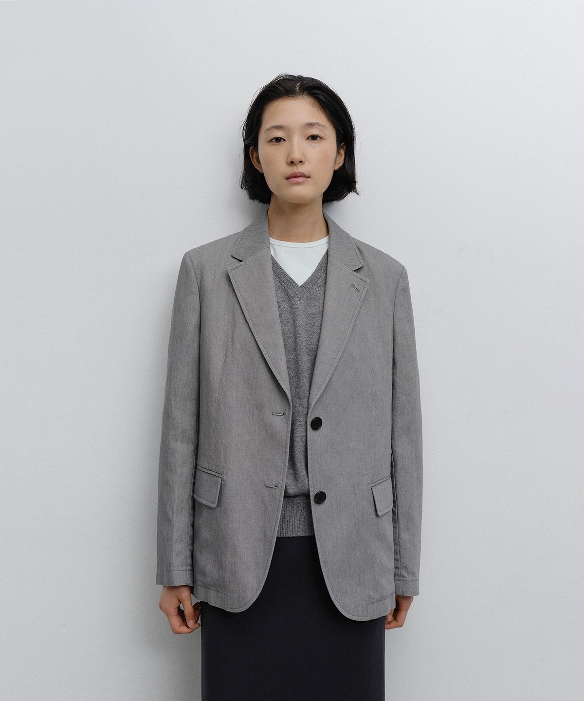 어나더오피스 우먼(ANOTHER OFFICE WOMEN) w. Editor Single Jacket (Italian gray)
