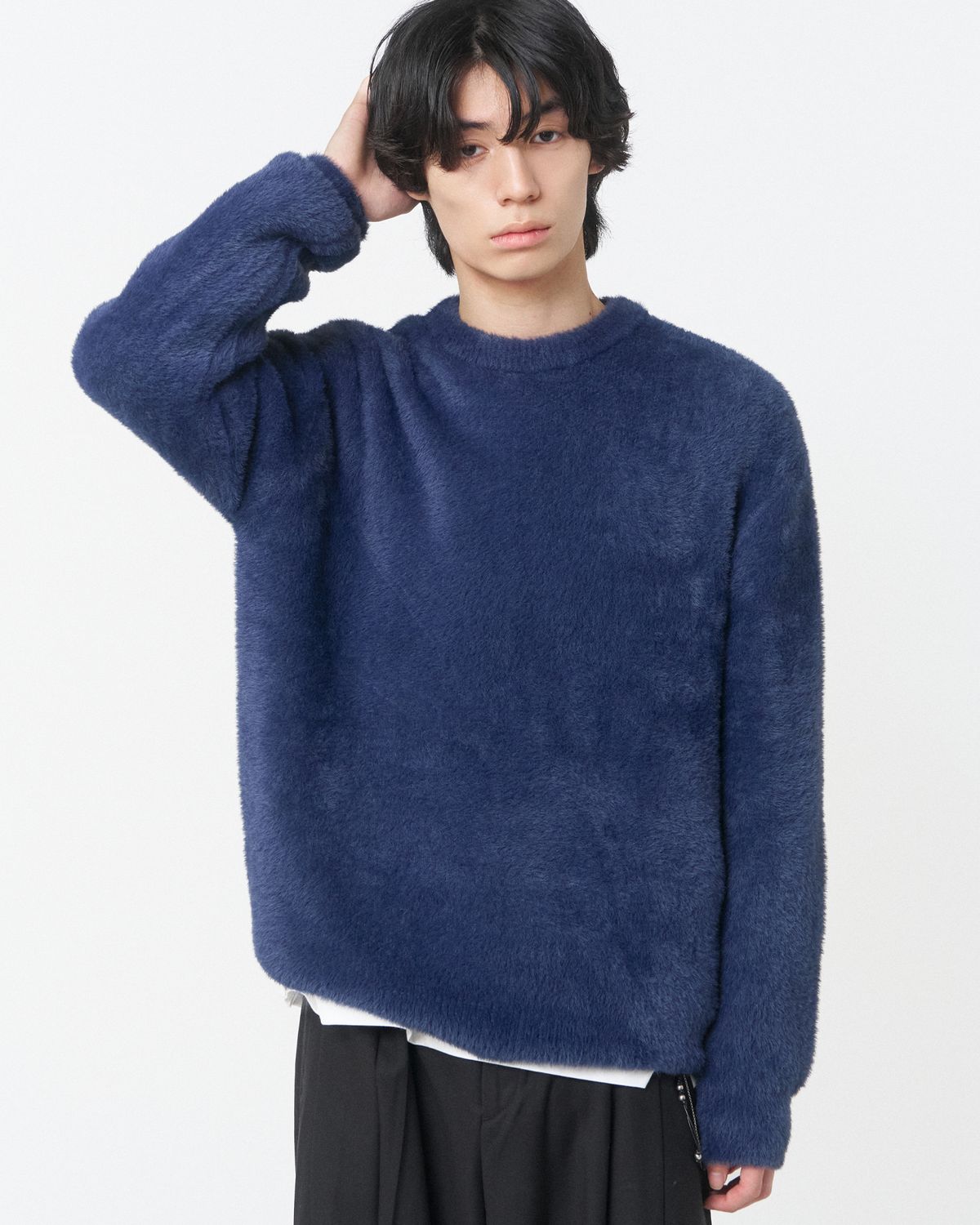 미세키서울 맨(MISEKISEOUL MEN) Hairy crewneck knit NAVY