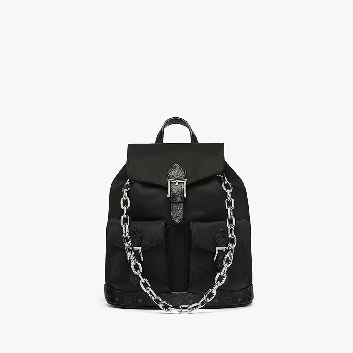엠씨엠(MCM) Aren ECONYL®과 가죽 드로우스트링 백팩 MWKFATA03BK