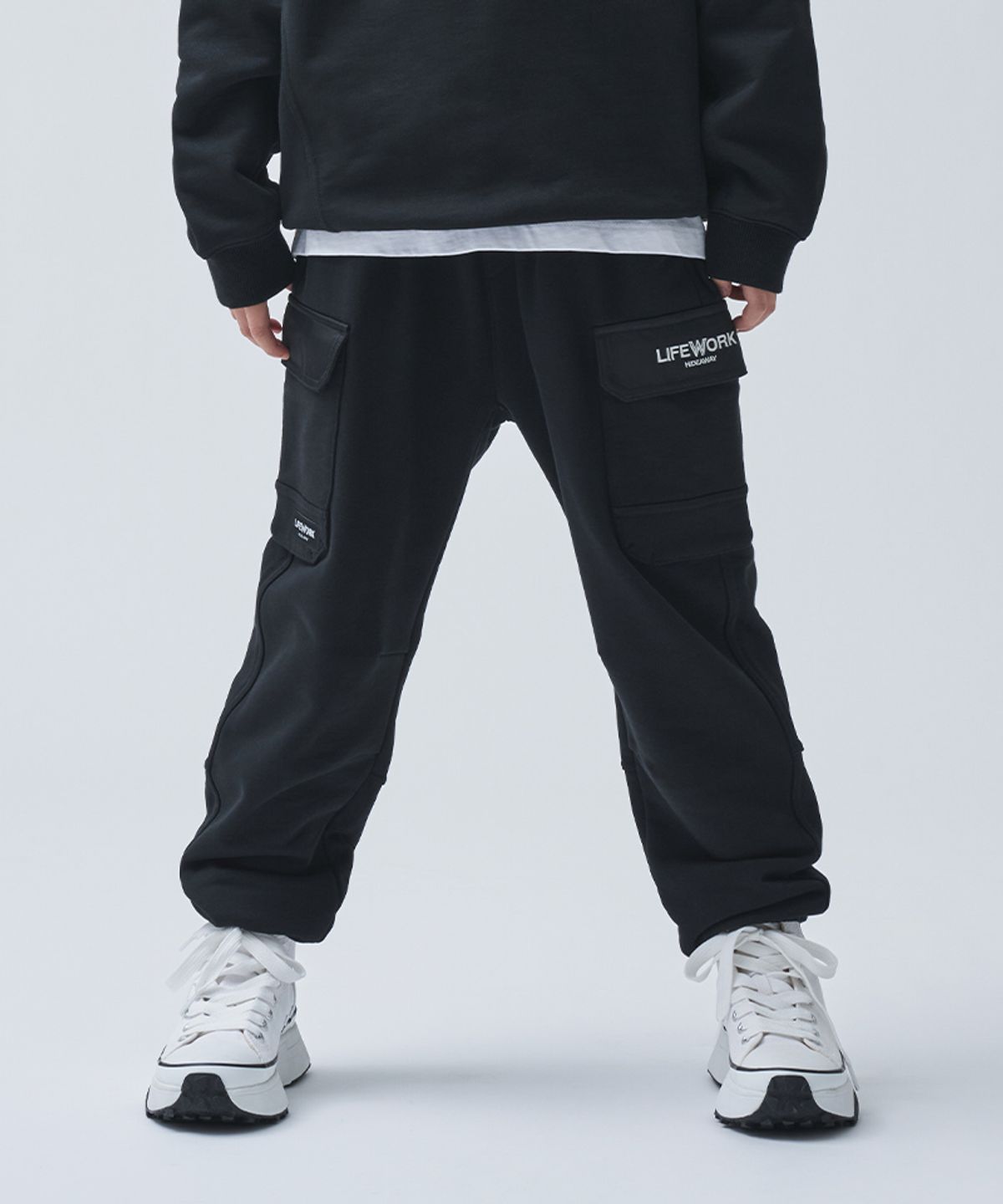 라이프워크 키즈(LIFEWORK KIDS) 키즈) 우븐 배색 조거 팬츠