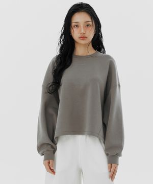 드리프트코어 우먼스 오버사이즈 크루 넥-브라운