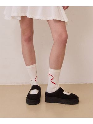 리본 체리 삭스 [아이보리]