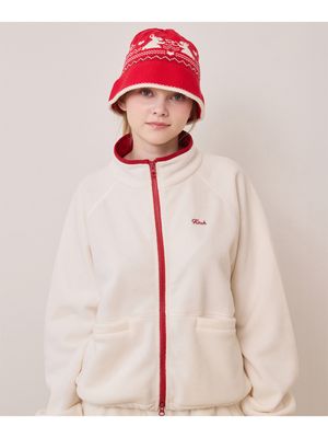 플리스 스탠다드핏 집업 자켓 [아이보리]