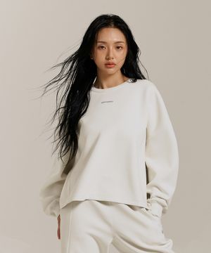드리프트코어 우먼스 오버사이즈 크루 넥-아이보리