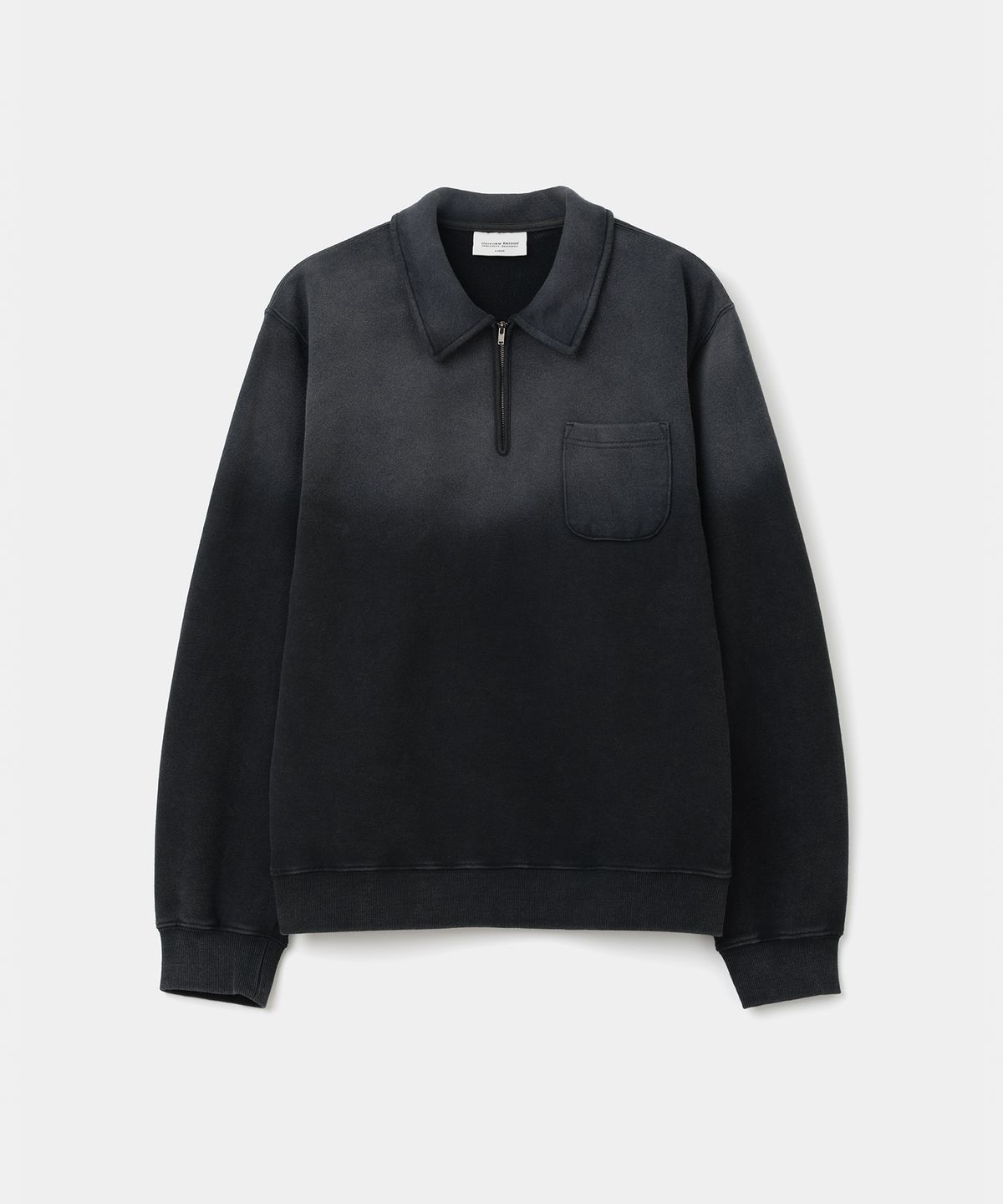 유니폼브릿지(UNIFORM BRIDGE) half zip-up pocket sweatshirt black