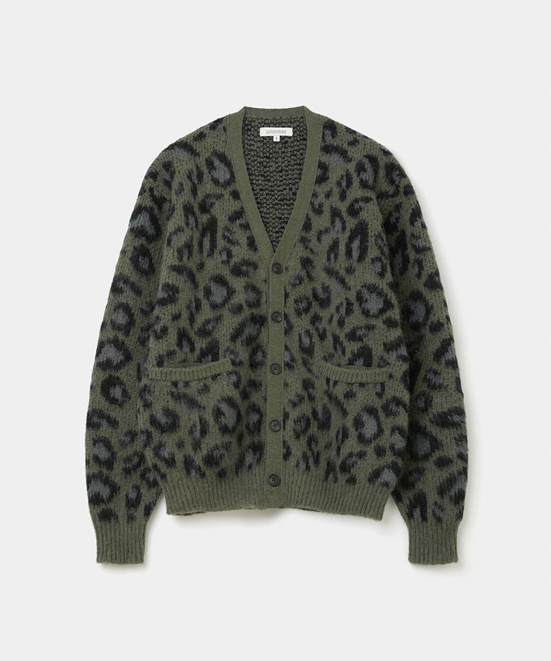 leopard v-neck cardigan olive