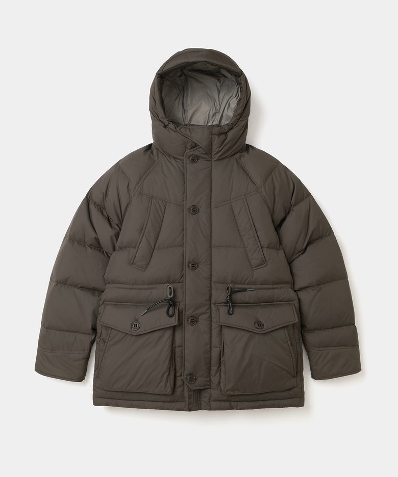 shelter loft down parka brown