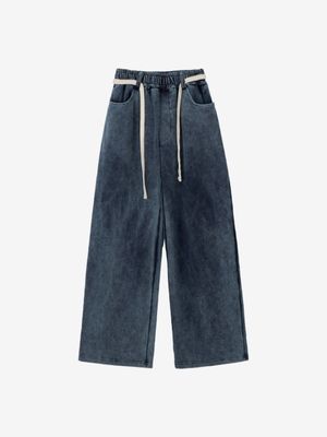 스노우 데님 와이드 팬츠 (Washed Blue)