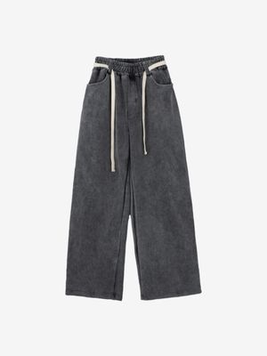 스노우 데님 와이드 팬츠 (Washed Black)
