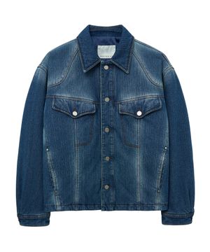 PADDED DENIM TRUCKER JACKET (BLUE)