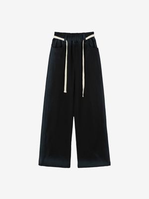 스프레이 벨티드 와이드 팬츠 (Black)