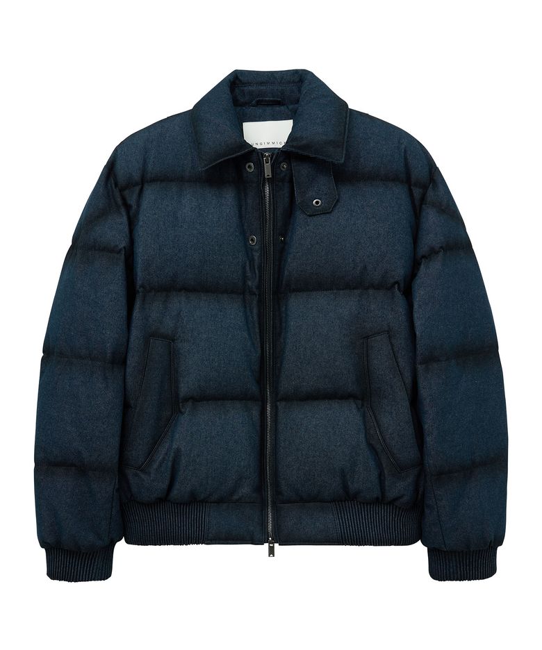 OIL BRUSHED DENIM DOWN JACEKT (INDIGO)