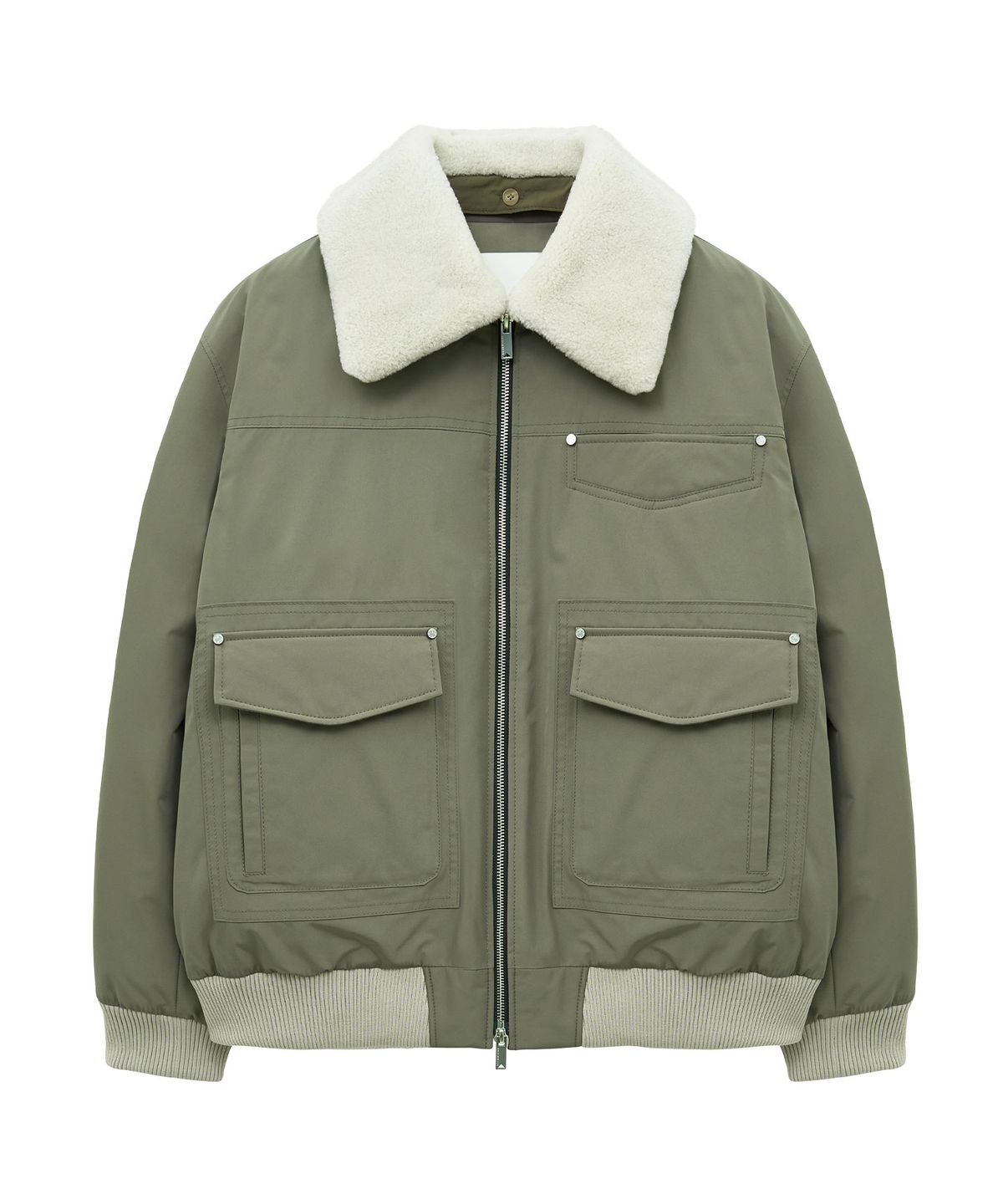 언지미크(UNGIMMICK) SHEARLING COLLAR DOWN JACKET (KHAKI)