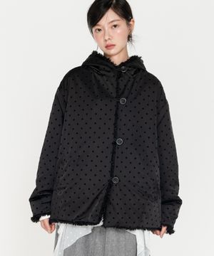 도트 리버시블 퍼자켓_블랙