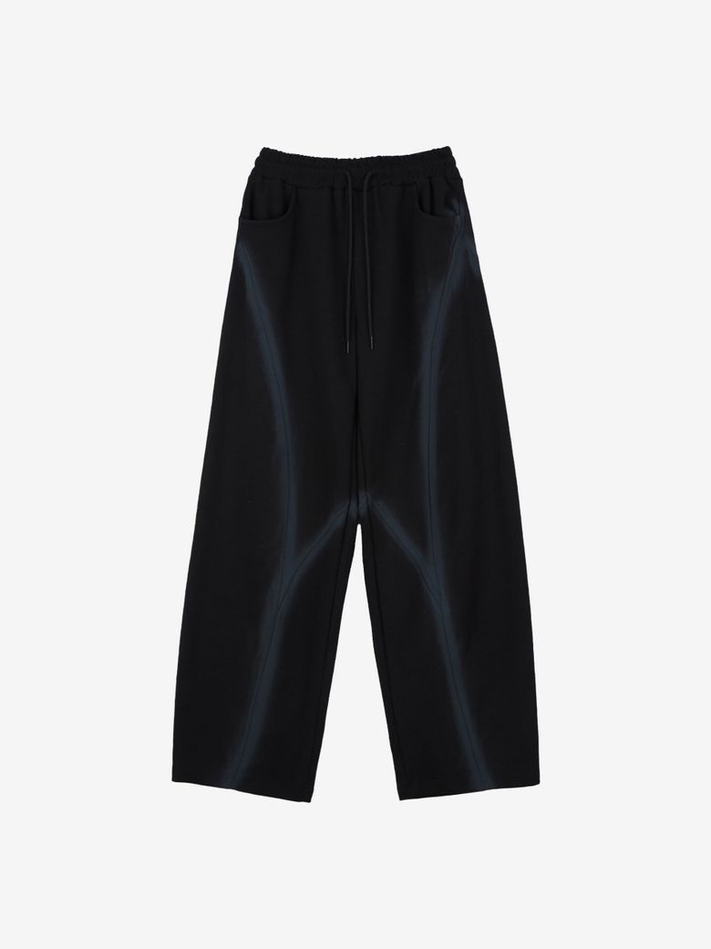 커브드 스프레이 와이드 팬츠 (Black)