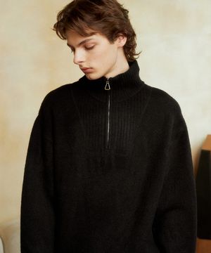 Half-Zip Turtleneck Sweater (BLACK)