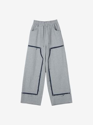 컷오프 카펜터 와이드 팬츠 (Melange)