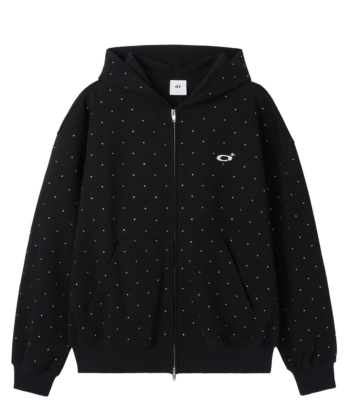오픈야드(오와이)(OPENYARD(OY)) CRYSTAL DOT HOODIE ZIP UP - BLACK