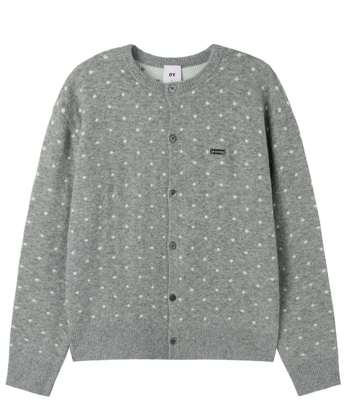 오픈야드(오와이)(OPENYARD(OY)) TINY DOT KNIT CARDIGAN - MELANGE