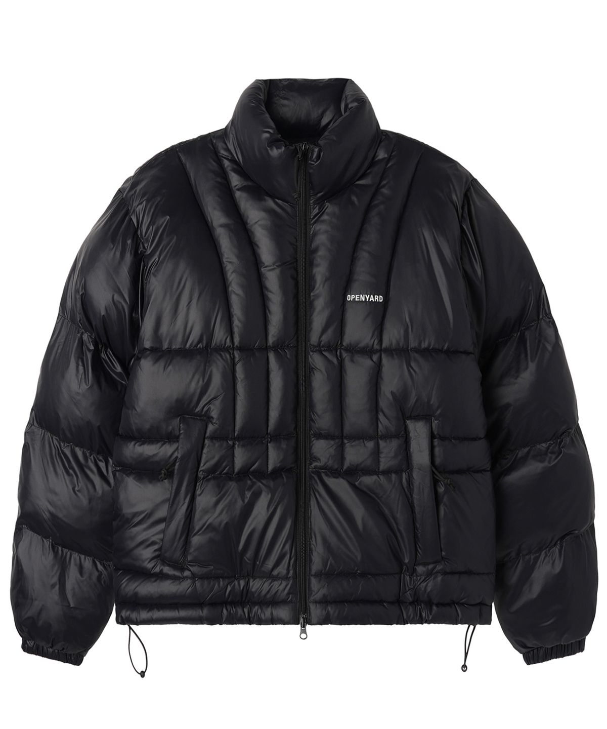 오픈야드(오와이)(OPENYARD(OY)) VERTICAL PANEL PUFFER JACKET - BLACK